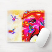 "すべてのサイズの魔法"のハチドリ及び象のプリント マウスパッド (マウス)
