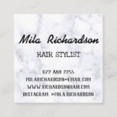 すべてのシンプル美容師のための美しいスタイル白 スクエア名刺 (裏面)