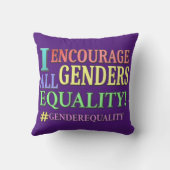 "すべてのジェンダーの平等"かわいいデザイン。買今 クッション (裏面)