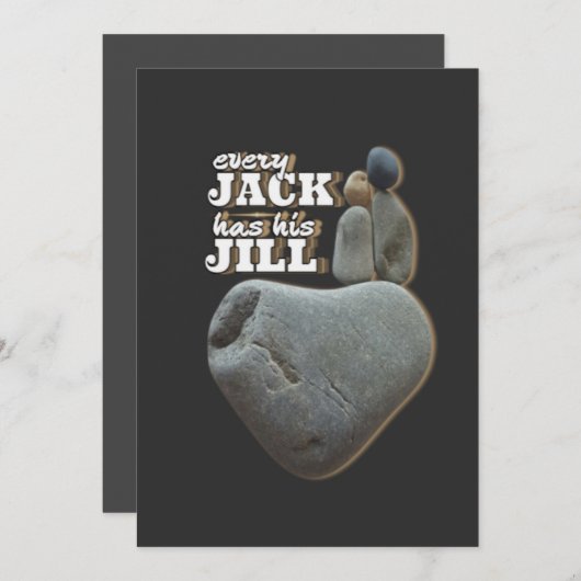 すべてのジャックは彼のジルを持っている – Love Rules Stone Art 招待状 (正面/裏面)