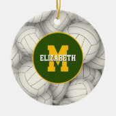 すべてのスクールクラブfavチームカラーバレーボカスタムール セラミックオーナメント (正面)