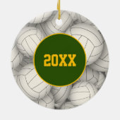 すべてのスクールクラブfavチームカラーバレーボカスタムール セラミックオーナメント (裏面)