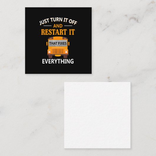 すべてのスクールバスドライバを修正する再起動 ノートカード (正面/裏面)