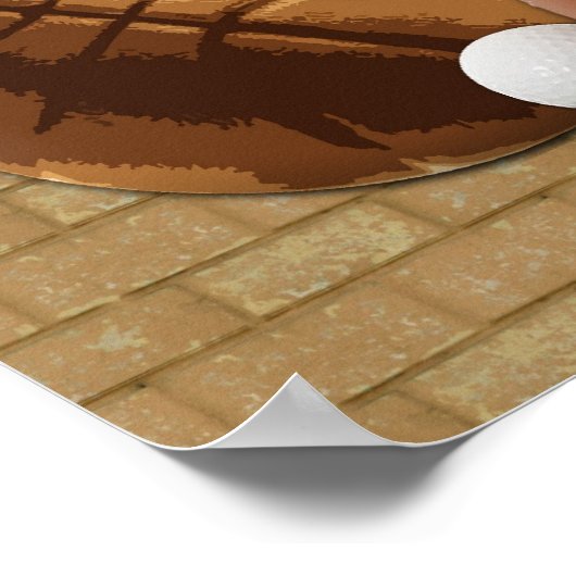 すべてのスタースポーツボールとレンガの壁の看板ポスター ポスター (角)