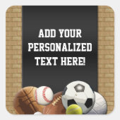 すべてのスタースポーツボール(レンガ壁あり) スクエアシール (正面)