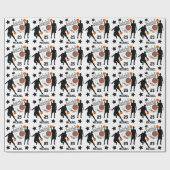 すべてのスターバスケットボールプレーヤーをパーソナライズ ラッピングペーパー (フラット)