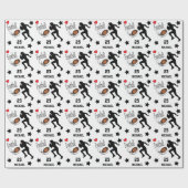 すべてのスターフットボールプレーヤーをパーソナライズ ラッピングペーパー (フラット)