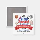 すべてのスター先生感謝ウィーク学校名 マグネット (正面/裏面)