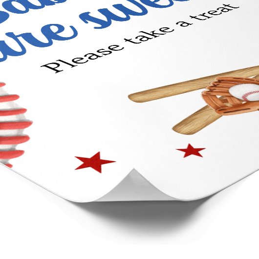 すべてのスター野球赤ちゃんシャワーベビーは甘い ポスター (角)