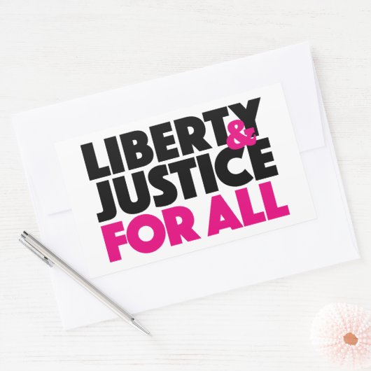 すべてのステッカーの自由と正義 長方形シール (封筒)