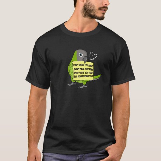 すべてのスナックの食事や一口私のダスキーの頭を持つConure Par Tシャツ (正面)