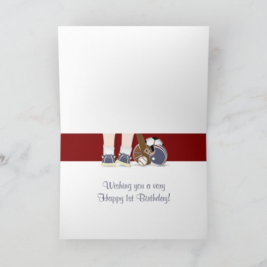 すべてのスポーツのバースデー・カードの年齢のテンプレート カード (内部)