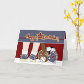 すべてのスポーツのバースデー・カードの年齢のテンプレート カード (黄色い花)