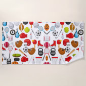 すべてのスポーツの背景 ビーチタオル (正面)