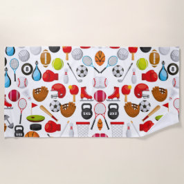 すべてのスポーツの背景 ビーチタオル