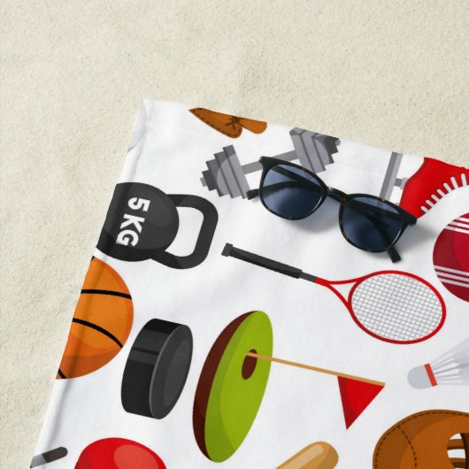 すべてのスポーツの背景 ビーチタオル (インサイチュ)