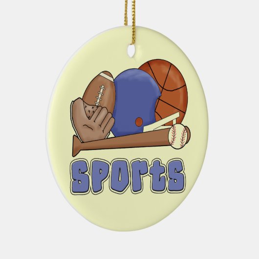 すべてのスポーツのTシャツおよびギフト セラミックオーナメント (右)