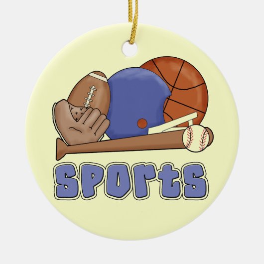 すべてのスポーツのTシャツおよびギフト セラミックオーナメント (正面)