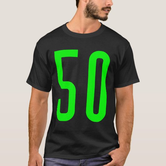 すべてのスポーツファンお気に入りのグリーン番号50ジャージー Tシャツ (正面)