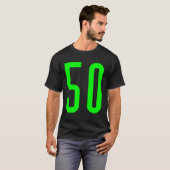 すべてのスポーツファンお気に入りのグリーン番号50ジャージー Tシャツ (正面フル)
