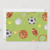 すべてのスポーツ誕生日パーティーサッカーサッカーの写真 招待状 (裏面)