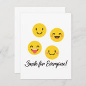 すべてのスマイルに絵文字を使う サンキューカード (正面/裏面)