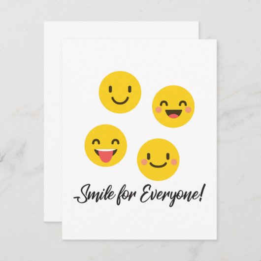 すべてのスマイルに絵文字を使う サンキューカード (正面/裏面)