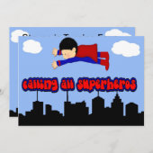 すべてのスーパーヒーローのパーティー 招待状 (正面/裏面)