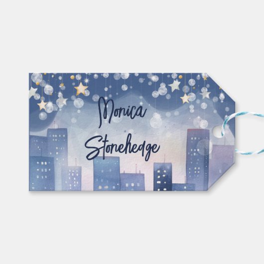 すべてのスーパーヒーローを呼び出す子供の誕生日 ギフトタグ (正面(横))