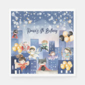 すべてのスーパーヒーローを呼び出す子供の誕生日 スタンダードランチョンナプキン (正面)