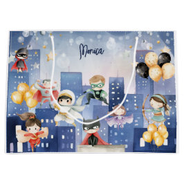 すべてのスーパーヒーローを呼び出す子供の誕生日 ラージペーパーバッグ