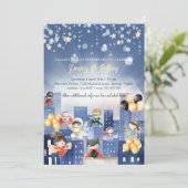 すべてのスーパーヒーローを呼び出す子供の誕生日 招待状 (スタンド正面)