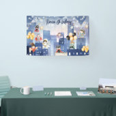 すべてのスーパーヒーローを呼び出す子供の誕生日 横断幕 (トレードショー)