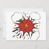 すべてのスーパーヒーローを呼び出す漫画子供の誕生日 招待状 (裏面)