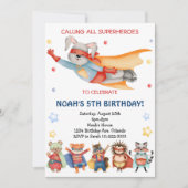すべてのスーパーヒーローを呼び出す誕生日招待状 招待状 (正面)