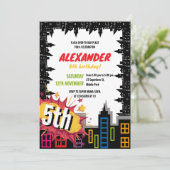 すべてのスーパーヒーローズシティ建物誕生日 招待状 (スタンド正面)