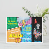 すべてのスーパーヒーロー漫画ブックを呼び出す5誕生日 招待状 (スタンド正面)