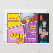 すべてのスーパーヒーロー漫画ブックを呼び出す5誕生日 招待状 (正面)