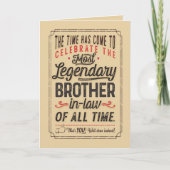 すべてのタイムカードの最も伝説的な義兄 カード (正面)