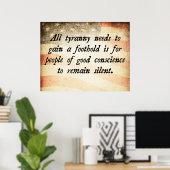 すべてのティラニーは引用文を必要とする ポスター (ホームオフィス)