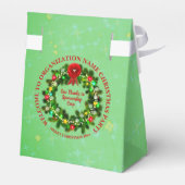 すべてのテキストを変更 クリスマスパーティーの景品 あなたの組織の名前を記入 フェイバーボックス (裏面サイド)