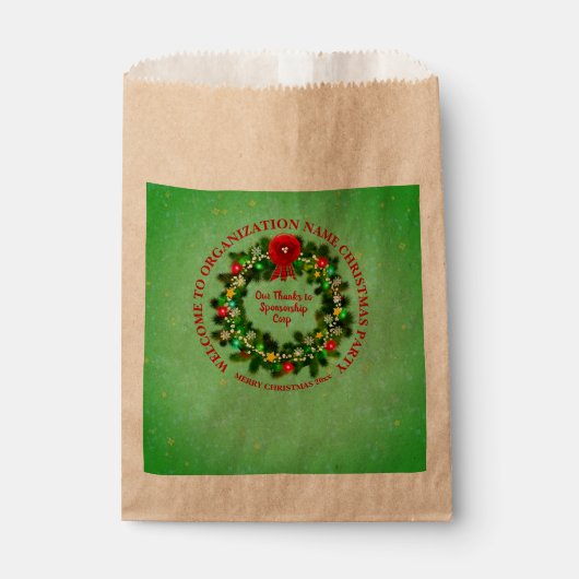 すべてのテキストを変更 全ての組織 クリスマスパーティーの景品 フェイバーバッグ (正面)