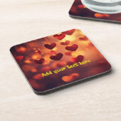 「すべてのテーブルに愛を」- カスタマイズ可能なコースターセット コースター (左側)