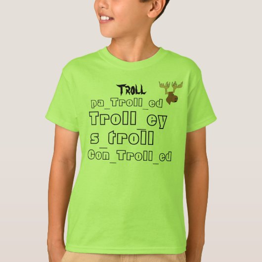 すべてのトロールの単語およびiTrollArmyロゴ Tシャツ (正面)