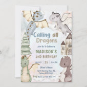 すべてのドラゴンズ水の色を呼び出す2nd誕生日 招待状 (正面)