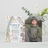 すべてのドラゴンズ水彩第2バースデーフォトを呼び出し 招待状 (スタンド正面)