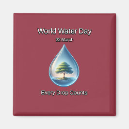 すべてのドロップ数。世界水デー。 マグネット