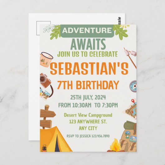 すべてのハッピーキャンパーに呼びかけ キャンピング ポストカード (正面/裏面)