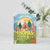 すべてのハッピーキャンパーに呼びかけ キャンピング ポストカード (スタンド正面)