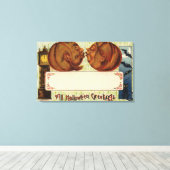 すべてのハロウィーンの挨拶パンプキキスをするン キャンバスプリント (インサイチュ (ウッドフロア))